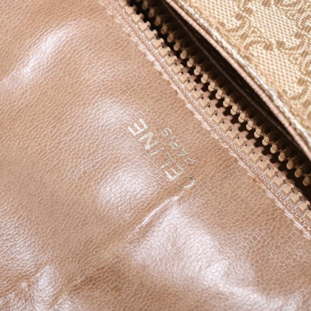 Authentic CELINE Macadam Canvas Shoulder Bag PVC Beige Gold - Picture 8 of 16